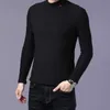 Aoliwen hommes chaud confortable pull en tricot à col roulé à manches longues Tops pull doux flexible slim fit affaires pull décontracté 211006