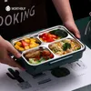 Worthbuy japansk lunchlåda för barn 18/8 Rostfritt stål Bento Box med fack Porslin Kök Matlagringsbehållare 211108