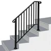 Artisasset Matte Black Outdoor 3 Level Iron Handrail Real Iron Metala47 a18