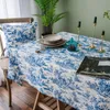 Masa bezi retro mavi dekoratif dikdörtgen masa örtüsü yemek kapağı mutfak obrus mantel mesa ev dekor yastık