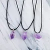 Natural Amethyst Crystal Pendant Love Gift Chakra Healing Reiki Mineral Quartz Energy Rough Stone Necklace