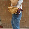 Bambu Fiber Çanta Crossbody Omuz Çantaları El Yapımı Doğal Tote El Çantası Kadın Hollow Moda Debriyaj Çanta Cüzdan