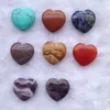 Natural Stone Crystal Crystals Stones Love Heart Shape loose beads for Jewelry making Valentine Day Ornament Non Porous Jewellery wholesale 2cm
