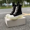 Crystal Sole Men Canvas Calf Boots High Top Öka Menshiss Plattformskor Tjockt botten Halv Boot Fashion