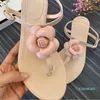 Sandaler för kvinnor 2019 Ny Flat Fairy Style Camellia Real Leather Foot Sommar Liten Storlek 32