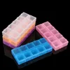 Rechthoekig klein 10 rastercompartiment Plastic Organizer Sieraden Dozen Oorbel Kralen Opbergkoffer Containers Display Pillenbox Groothandel