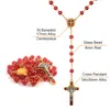 Pendant Necklaces Style Handmade Red Glass Beads Men And Women Party Cross Rosary Necklace Fine St Benedict Centerpiece Gift For Unisex