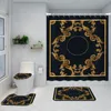 8 couleurs imprimés anti-peeping rideaux de douche salle de bain quatre pièces ensemble maison tapis de bain antidérapants