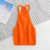 Candy Colors Fluffy Crop Top Women Summer Sexy Backless Tops Camisole Girls Sweet Halter Camis Streetwear Party Club Vest 210616