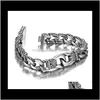 Link Chain Fashion Stainless Steel Charm Bracelet Men Vintage Totem Mens Bracelets Cool Male Jewelry Wristband Jewellery2897291