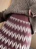Surmiitro Moda Sonbahar Kış Örgü Midi Uzun Pileli Etek Kadın Kore Stil Orta Uzunlukta Yüksek Bel Etek Bayan 211120