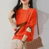 Kvinnors tröjor Kvinnor Bethquenoy Orange Knit Pullover Women 2022 Fashion Winter Lady Clothing Loose Fit Sticked Tops Woman Hiver