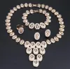 African Dubai Gold Jewelry Nigerian Crystal Necklace Earrings Bracelet Women Italian Bridal Wedding Accessories Jewelry Sets