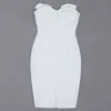 Summer Trendy Design Sexy Sem Mangas Bodycon Celebridade Branco Midi Bandage Vestidos 210525