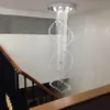 Modern LED Crystal Chandelier Double Spiral Superdense K9 Chandelier Crystal Stair Lamp Hotel Villa Crystal lighting