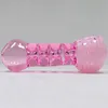 Colorful Line Pink Handmade Decoration Pipes Pyrex Thick Glass Dry Herb Tobacco Smoking Handpipe Oil Rigs Luxury Filter Holder High Quality DHL Free