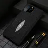 Genuine Stingray Cell Phone Cases Leather Cell Case for iPhone 11Pro 11 Pro Max 12 X XR XS 6 6S 7 8 Plus 5 5s se cover