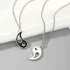 1 Set Tai Chi Couple Necklaces For Women Men Best Friends Yin Yang Paired Pendants Charms Braided Chain Couple Bracelet Necklace G1206