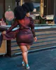 Sexy club outfits voor vrouwen jurken avondfeest bruiloft diepe v-hals lange mouw elegante bodycon jurk groothandel plus size 5XL 210525