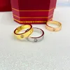 2022 fashion Titanium Steel Gold silver love Rings cz diamond Ring For Men Women Wedding Engagement lovers Jewelry gift it not come box