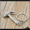 Keychains Fashion Drop Delivery Car Keyring Claw Hammer Pendant Key Ring Chain Keyfob Metal Keychain Creative Interior Aessories Persona