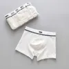5 pcs / pack meninos underwear cor branca pura boxers curtas adolescente escola calcinha respirável cuecas para crianças roupas de criança 210622