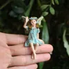 Zestaw 6 miniaturowe wróżki ogrodowe Figurki żywicy Mini Fairy Statue Rysunek Ozdoby Dekoracje Akcesoria 210924