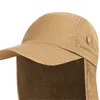 Chapeaux d'extérieur Protection UV Chapeau de pêche Couleur unie Casquette de soleil avec oreille Cou Flap Cover Camping Randonnée Touring Headwear 212 H1