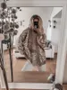Spring Autumn Oversized Sweater Leopard Cardigan Casual Loose Female Knitted V-neck Jumper Fall Women Clothing 211021