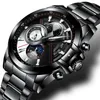 Montres hommes BINGER montre Phase de lune lumineuse mâle étanche montres mécaniques B1189-5