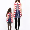 Mãe Kids Matching Colete Mamãe e Filha Striped Vestido Sem Mangas Lace Casual T-Shirt Me Roupas 210724