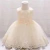 Girl's Dresses 0-24M Born Bead Baptism Clothes Christening Dress For Baby Girl Wedding Sequin Gift Birthday Princess