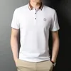 Polos dos homens 2022 Verão Homem Camiseta Sólida Algodão Manga Curta Dois Botão Slim Shirt Shirt
