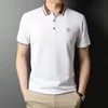 Men's Polos 2022 Summer Man Shirts Solid Cotton Short Sleeve Two Button Slim Breathable Shirt