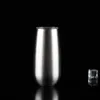 6oz Champagne Tumber Sublimation Flute Mug Wine Cup Slim Water Glass 18/8 Изолированная из нержавеющей стали из нержавеющей стали.
