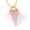 Hängsmycke halsband reiki chakra pyramid pendulum pärla natursten halsband europeiska smycken hexagon mode kristall pelare amulet