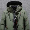 2021 Winter Down Coat Men Polded Tjock Varm Casual Male Jacket Fickor Hooded Cardigan Ytterkläder Top Oversize G1108