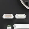 Portable Soap Dishes Stand Shower Holder Plastic Storage Rack For Bathroom Drain Pan Design Accessories Sets 210423