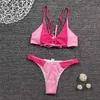 Push up bikini vrouwelijke sexy badmode vrouwen hoge been set patchwork oranje roze badpak badpakken monokini 210520