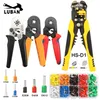 Crimping stripping cutting pliers kit 10S/6-4/6-6 with tubular terminals 260pcs/box electrical crimping tool clamp set HSC8 211110