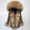 Maaokong Kurtka zimowa Kobiety Długie Parka Prawdziwe Fur Coat Natural Raccoon Collar Hood Grube Ciepłe Streetwear Parkas 210910
