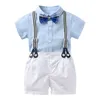 Yaz çocuk giyim çocuğun kısa kollu gömlek jartiyer oğlanın beyefendinin ilk yıl elbise yakışıklı elbise GC307