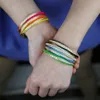 2021 Summer Hot Selling Jewelry Gold Color 7 Colorful Neon Enamel Colorful 5a Cubic Zirconia Cz Bangle Bracelet Q0720