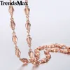 4mm Neckalce dla kobiet Girls 585 Rose Gold Bud Link Łańcuch Naszyjnik Kobieta Moda Biżuteria Walentynki Prezenty 45 CM 50 cm 55 cm GN226A