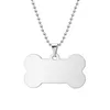 Os personnalisé Dog Tag pet métal étiquette vierge en acier inoxydable double face carte d'identité gravure GF158