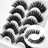 Toptan 5 Pairs Dramatik Kalın Yanlış Kirpikler 3D Faux Vizon Sahte Kirpik Çok Katmanlı Çapraz Kabarık Lashes Uzatma Güzellik Makyaj Aracı