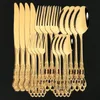 Geschirr-Sets, Küchenbesteck, Besteck-Set, einzigartiges europäisches Gold-Hochglanz-Silberbesteck, Abendessen, Messer, Gabel, Löffel, Geschirr