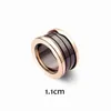 Luxury Fashion Men Silver/Gold/Rose Gold Metal Ceramic Spring Band Rings Never Fade Couples 18K Woman Ring Present Lovers Original smycken