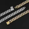 Hip hop necklace 12mm single row zircon Cuban chain men's necklace hiphop hipster jewelry285A