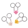 Cute Heart Brick Keychain for Couples Friendship Women Men Girl Boy Lego Elements Key Ring Birthday Jewelry Gift Keyfob